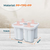 Kuber Industries Set of 4 Popsicle Mould|Reusable Ice Tray for Kulfi, Candy|Pack of 6| White